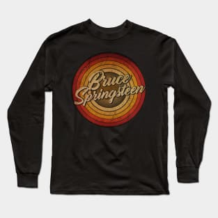 arjunthemaniac,circle retro faded Bruce Springsteen Long Sleeve T-Shirt